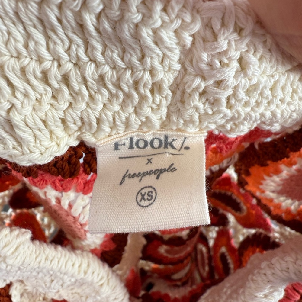 Flook x Free People Crotched Francis Long Shorts in Cream Orange Size XS - Picture 6 of 8